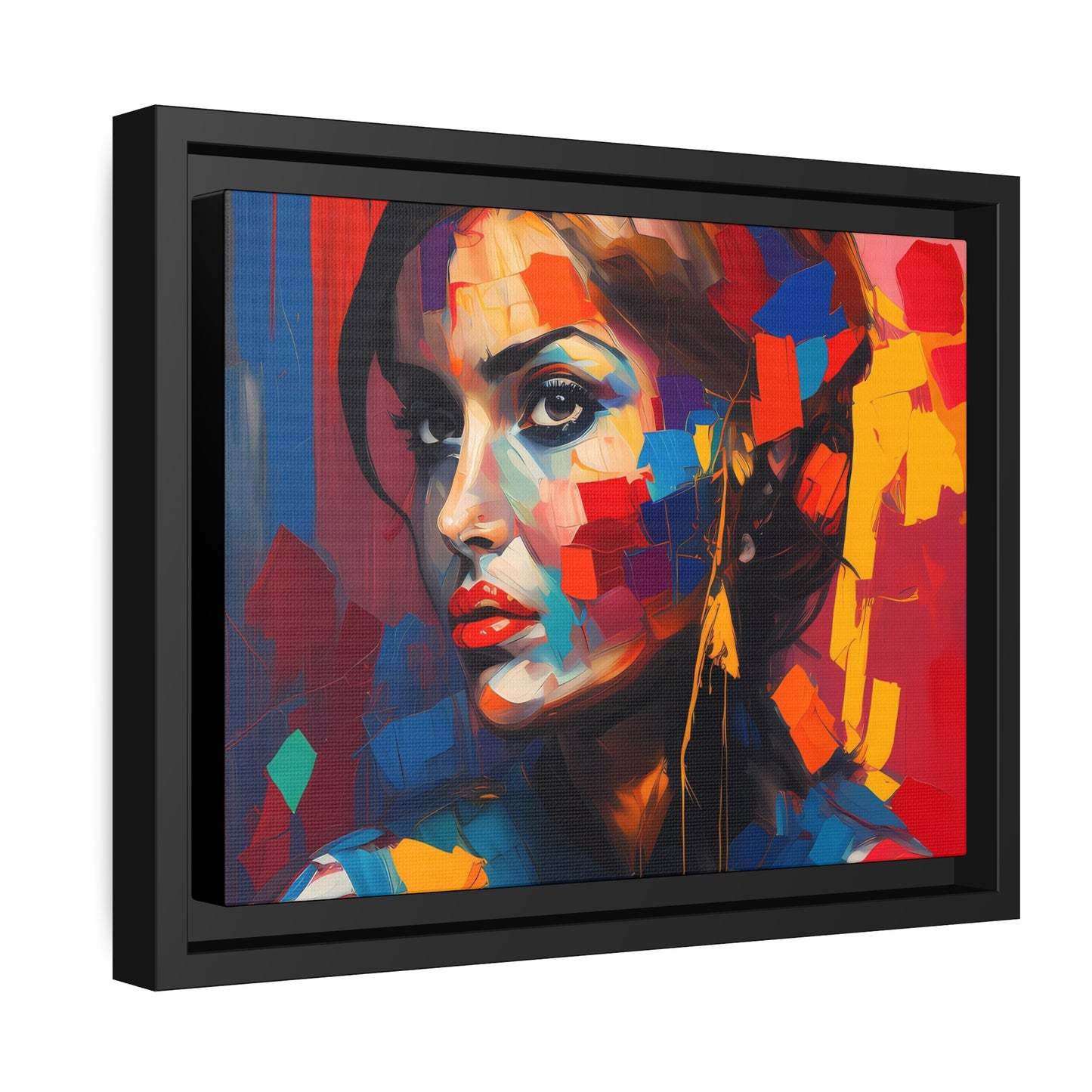 Woman AI Gen Matte Canvas, Black Frame