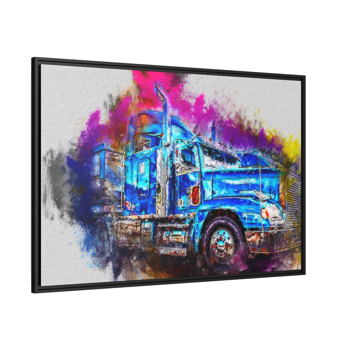 Truck AI Gen Matte Canvas, Black Frame