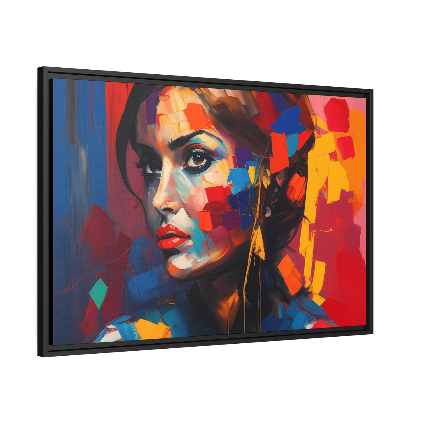 Woman AI Gen Matte Canvas, Black Frame