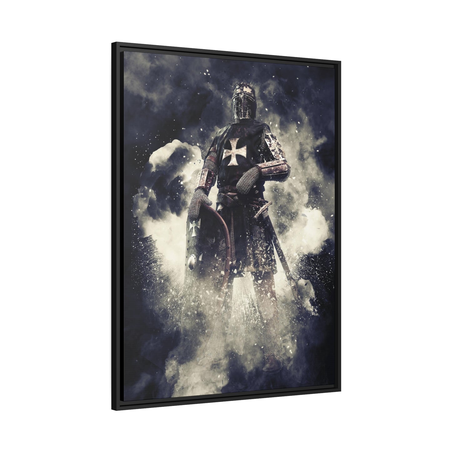 Knight Crusader Matte Canvas, Black Frame