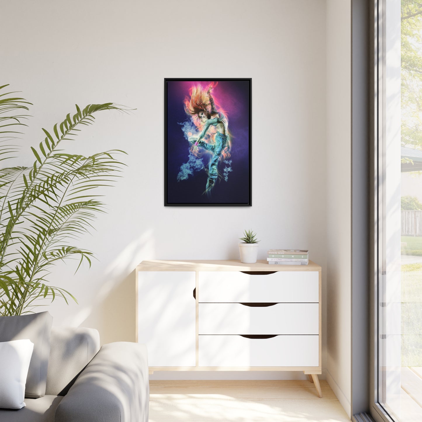 Dancing Woman Matte Canvas, Black Frame