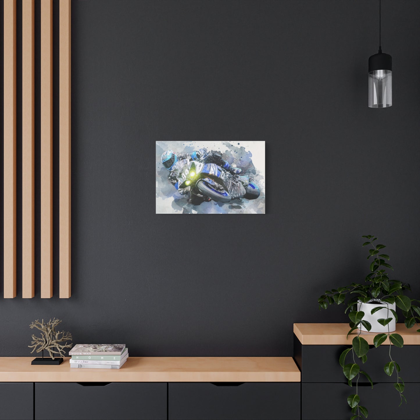 Motorcycle Race Matte Canvas, Stretched, 1.25"