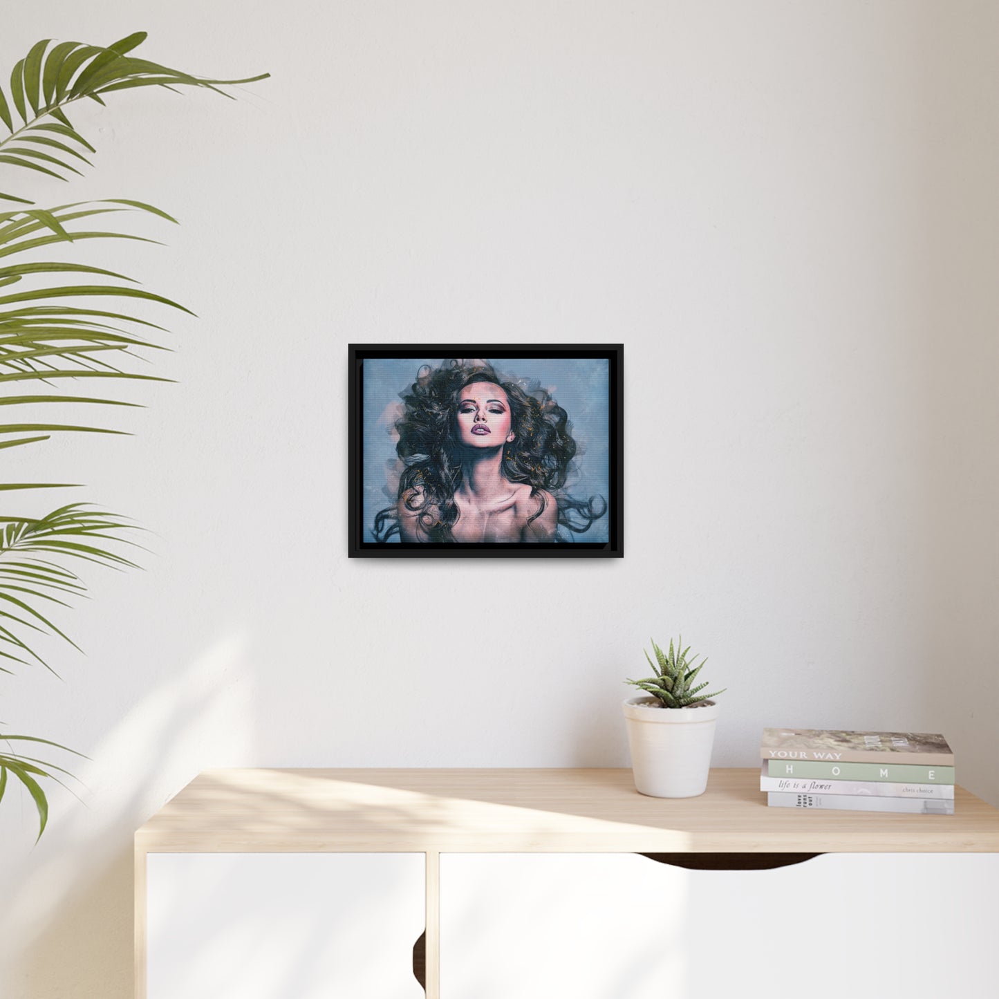 Woman Matte Canvas, Black Frame