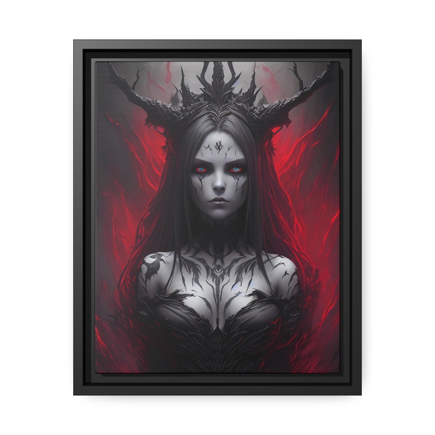 Woman Shaman Matte Canvas, Black Frame