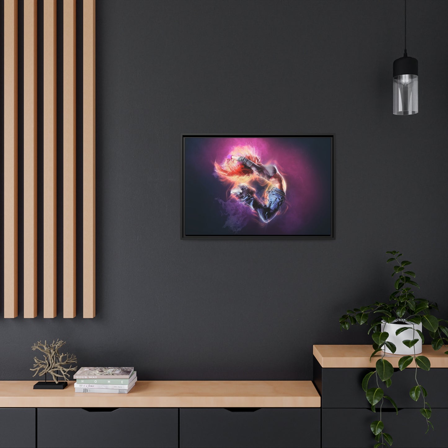 Dancing Woman Matte Canvas, Black Frame