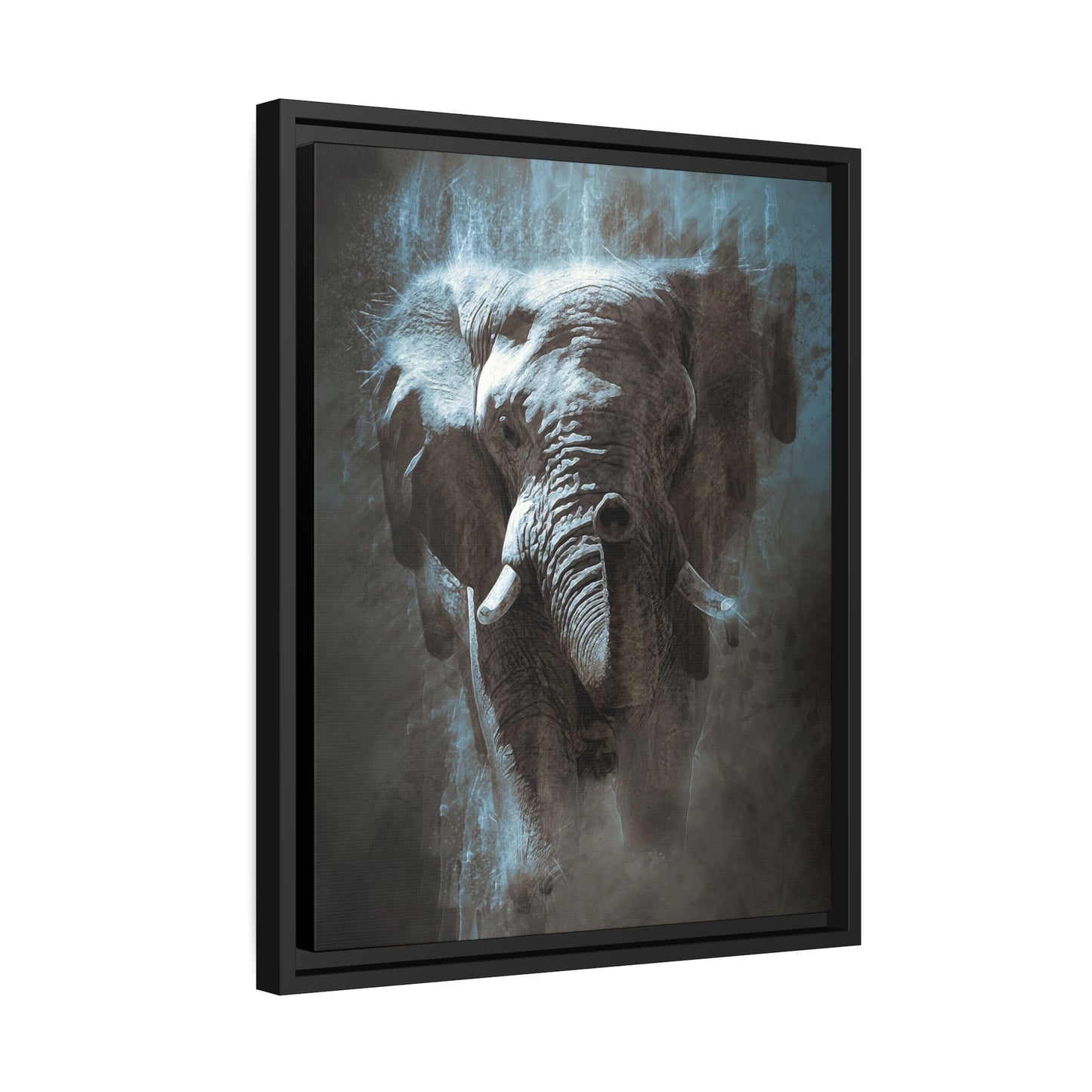 Elephant AI Gen Matte Canvas, Black Frame