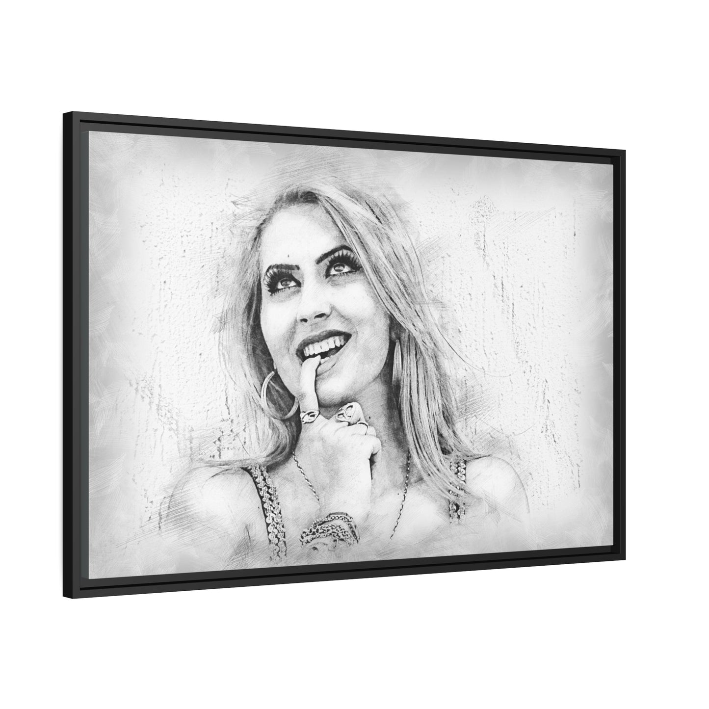 Woman Matte Canvas, Black Frame