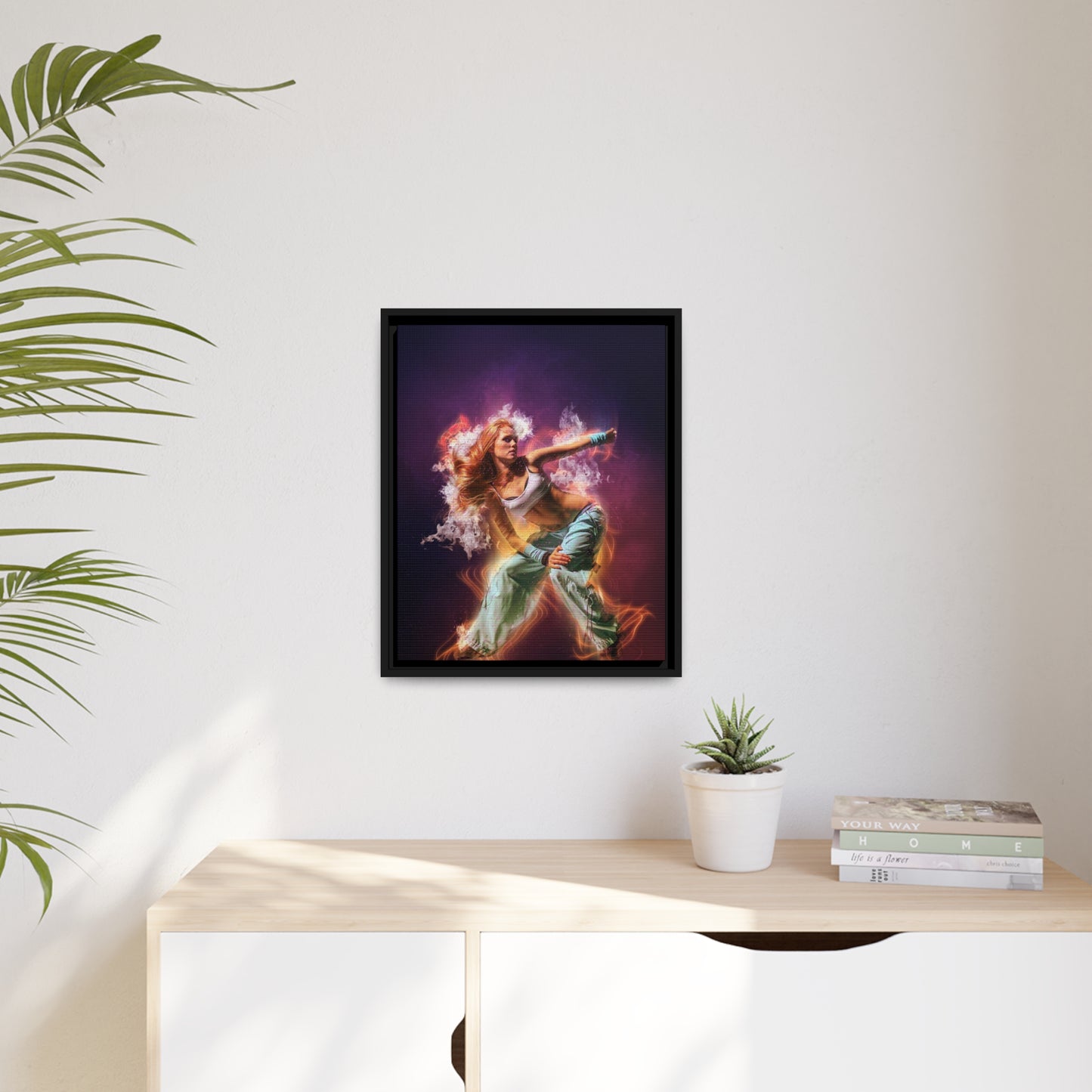 Dancing Woman Matte Canvas, Black Frame
