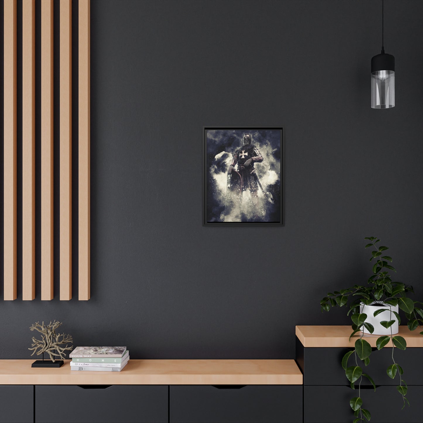 Knight Crusader Matte Canvas, Black Frame