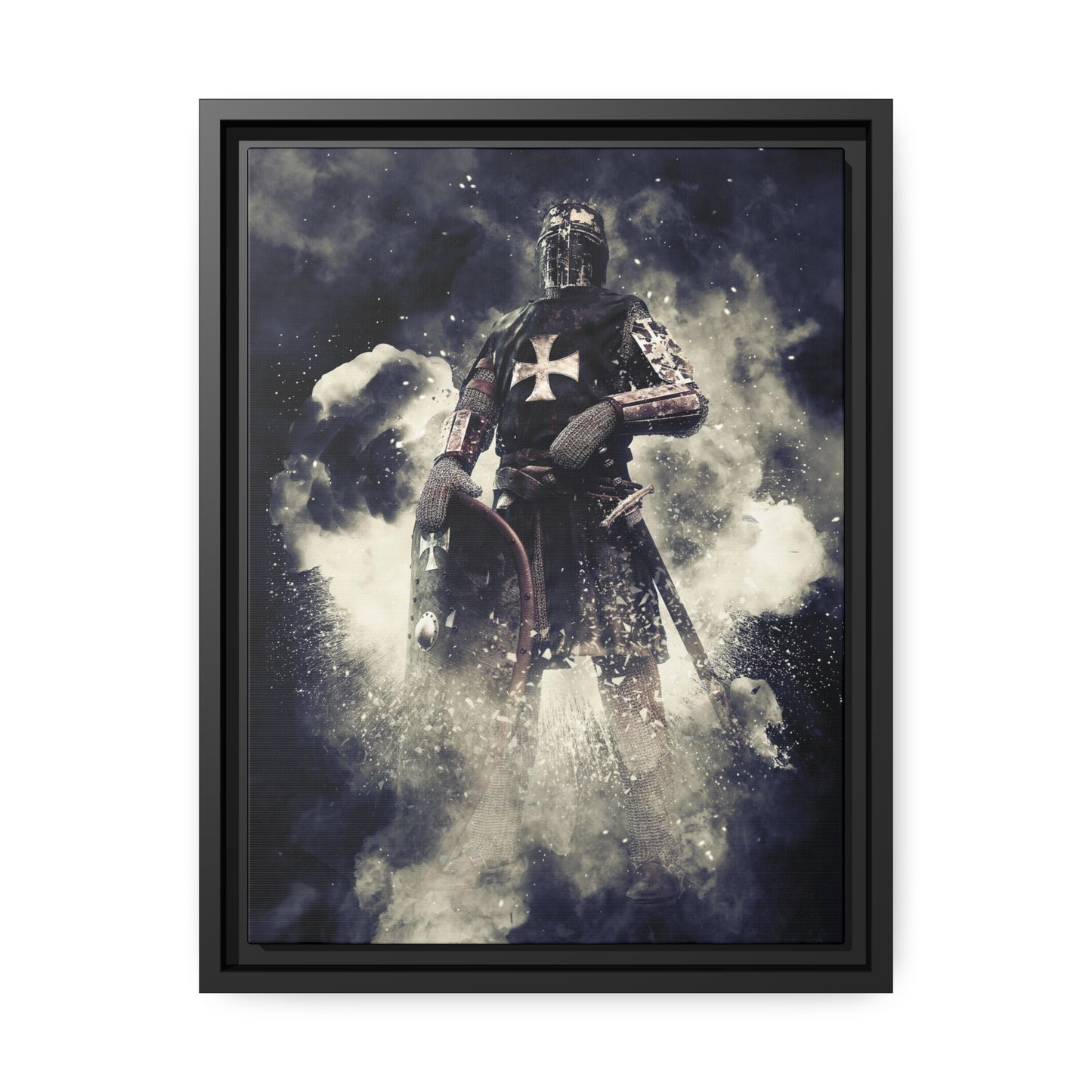 Knight Crusader Matte Canvas, Black Frame