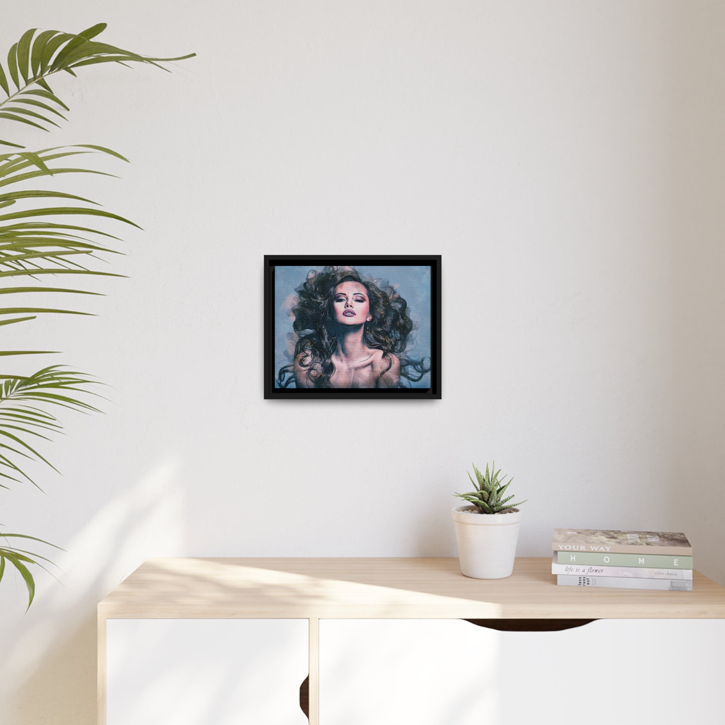 Woman Matte Canvas, Black Frame