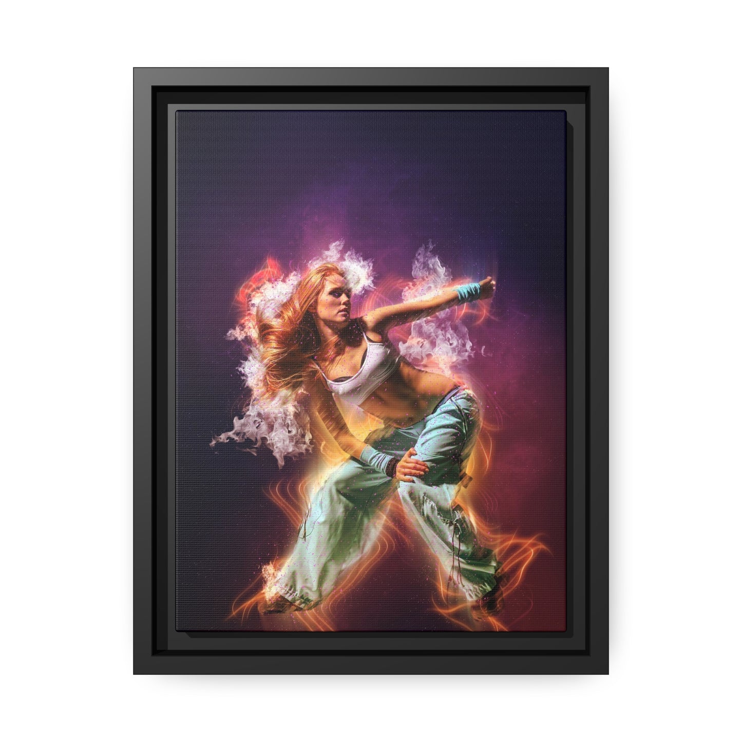 Dancing Woman Matte Canvas, Black Frame