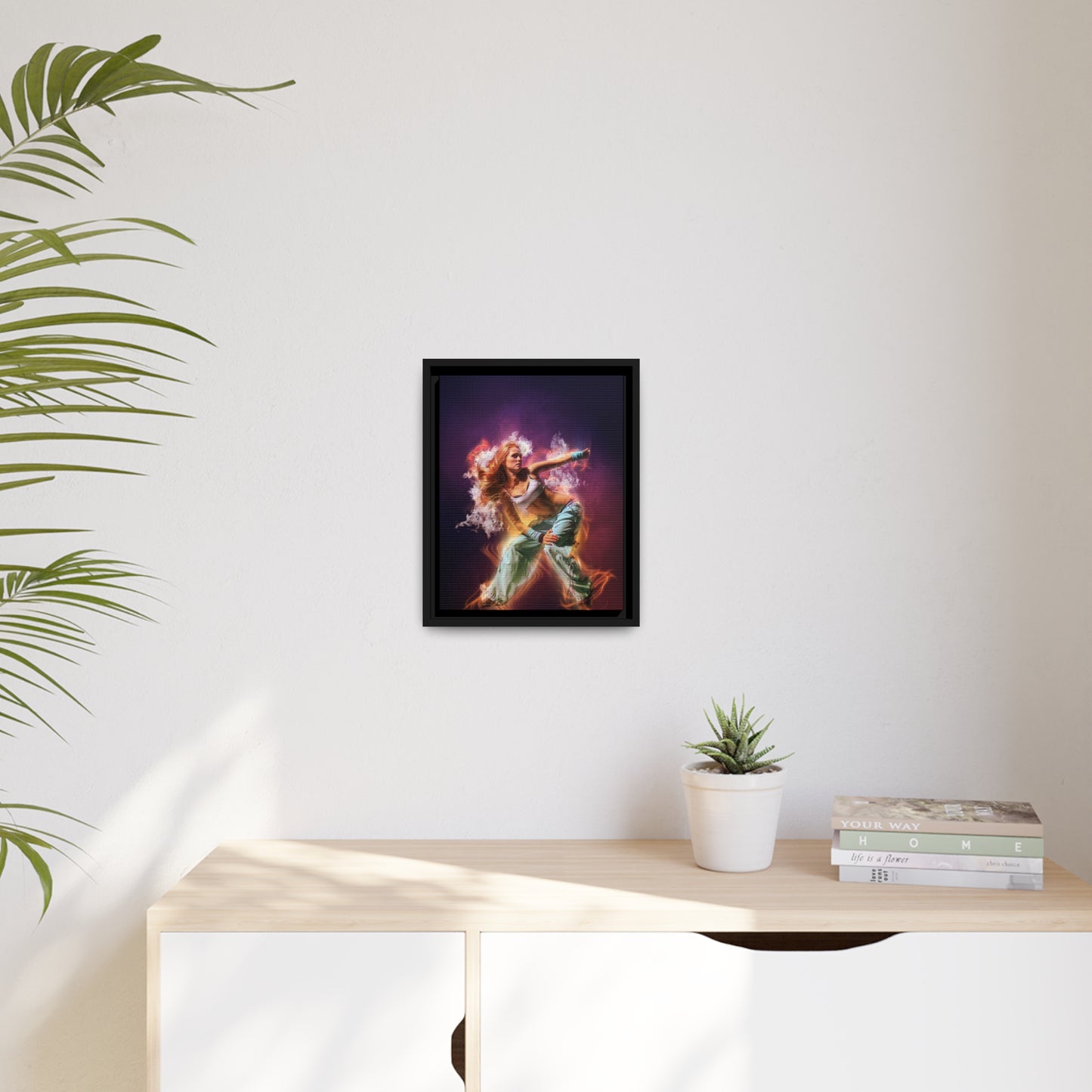 Dancing Woman Matte Canvas, Black Frame