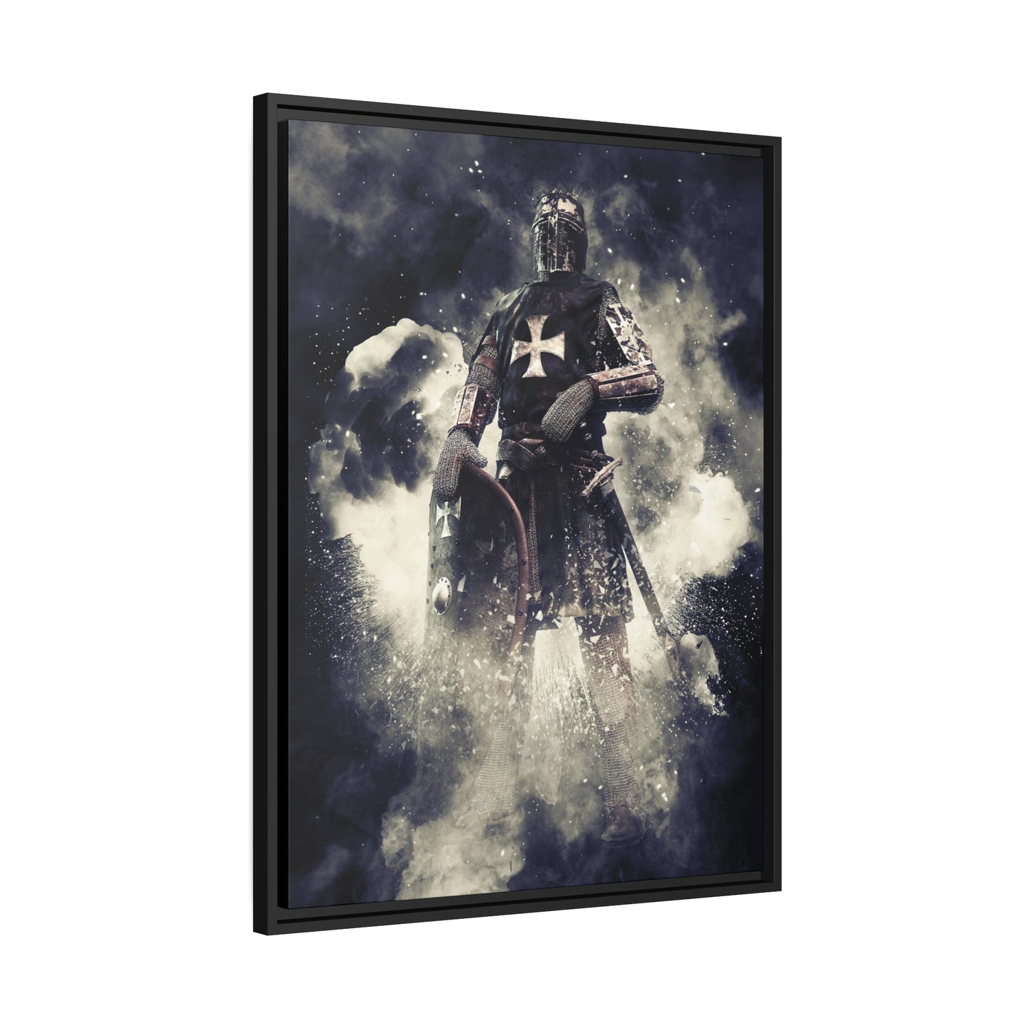 Knight Crusader Matte Canvas, Black Frame