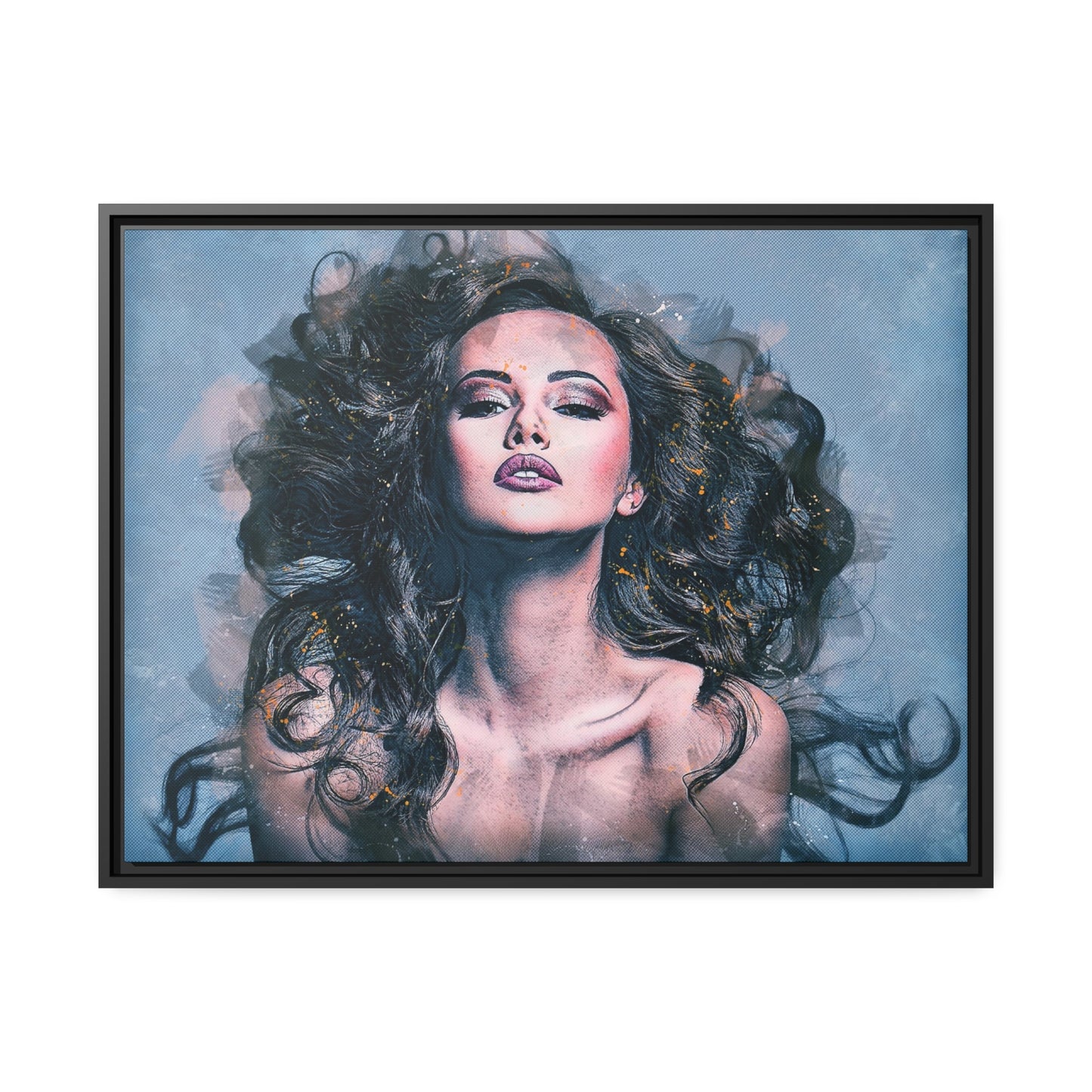 Woman Matte Canvas, Black Frame