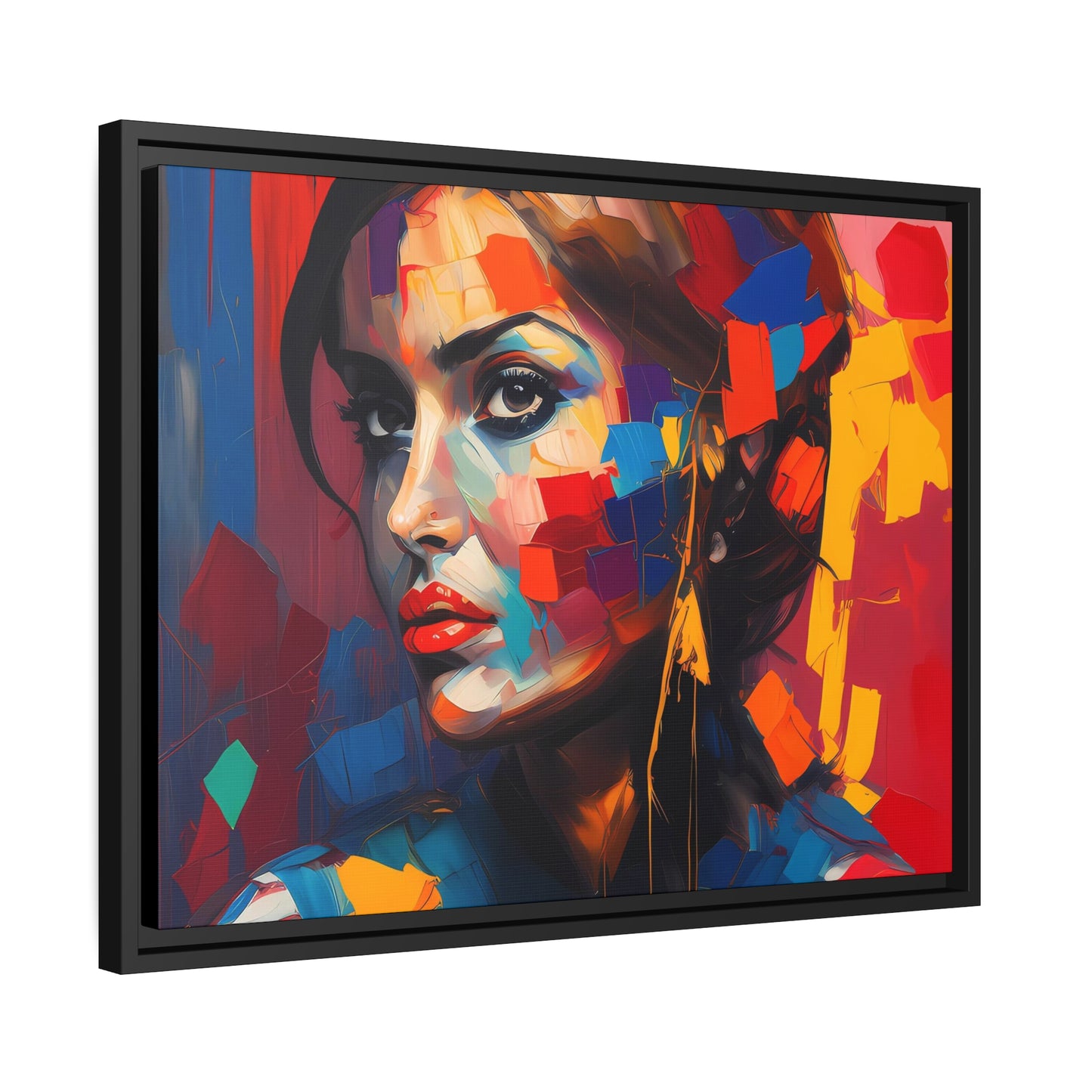 Woman AI Gen Matte Canvas, Black Frame