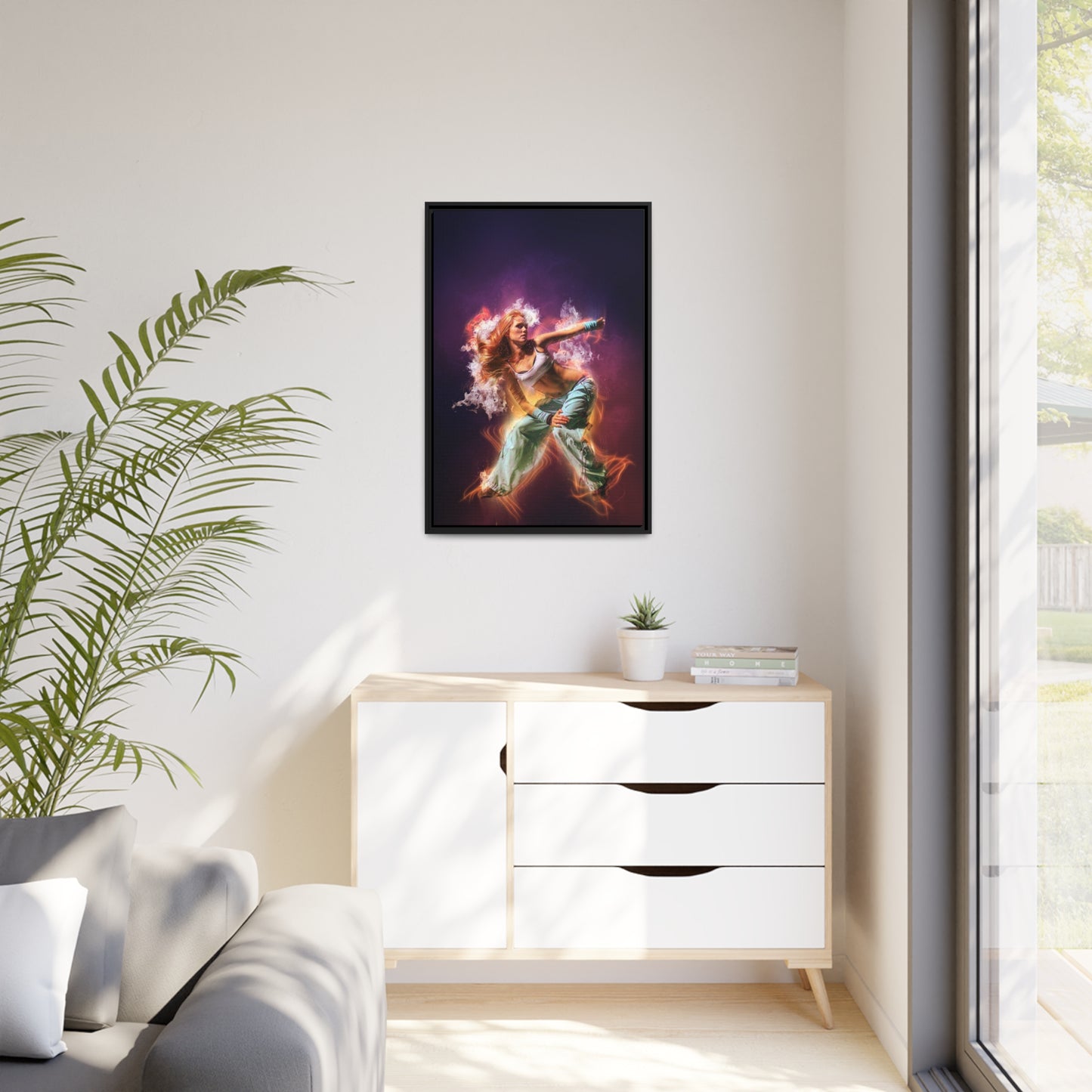Dancing Woman Matte Canvas, Black Frame