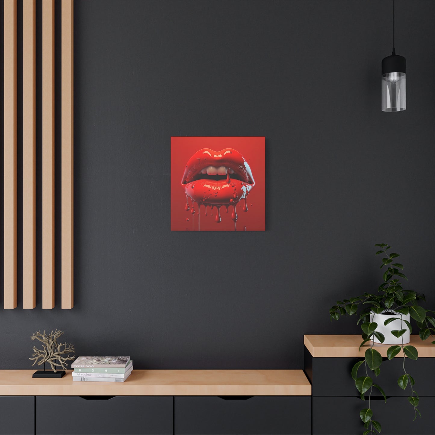 Bloody Lips Matte Canvas, Stretched, 1.25"