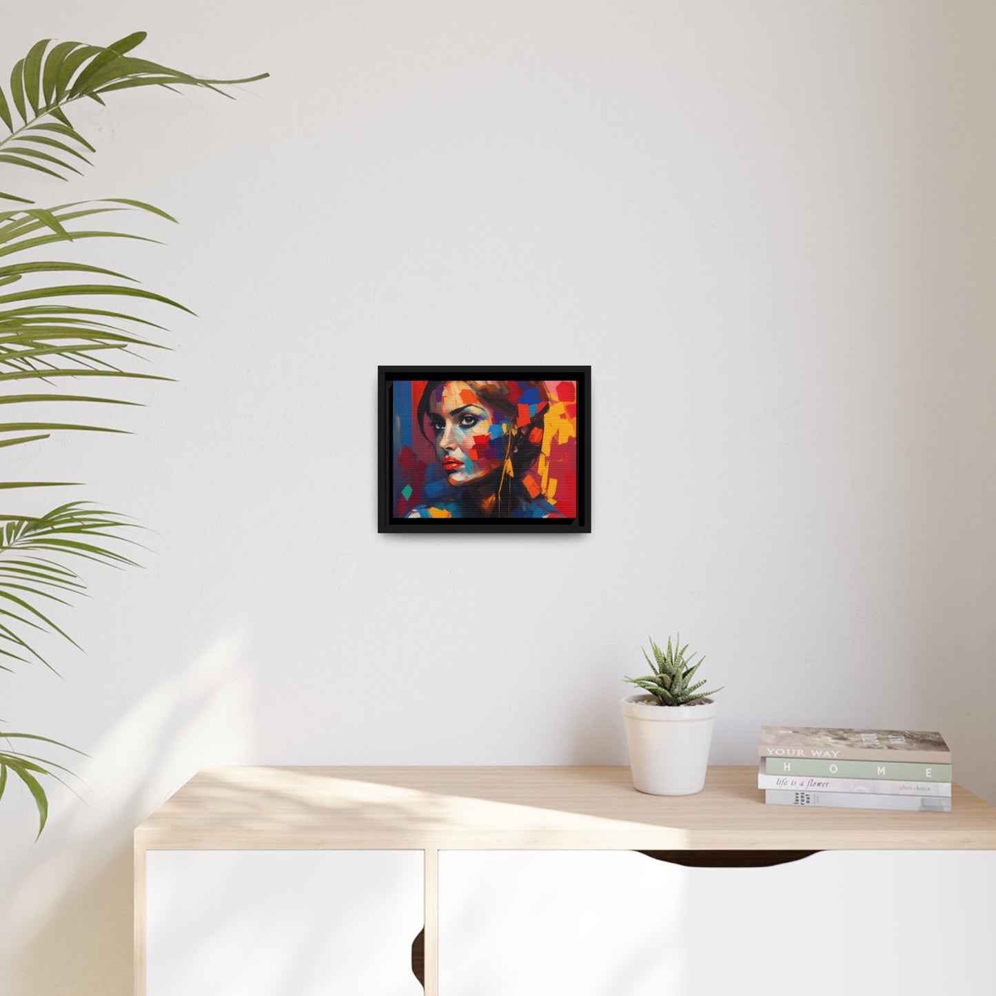 Woman AI Gen Matte Canvas, Black Frame