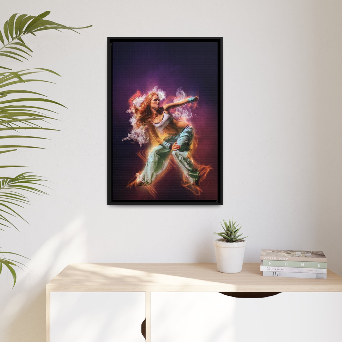 Dancing Woman Matte Canvas, Black Frame