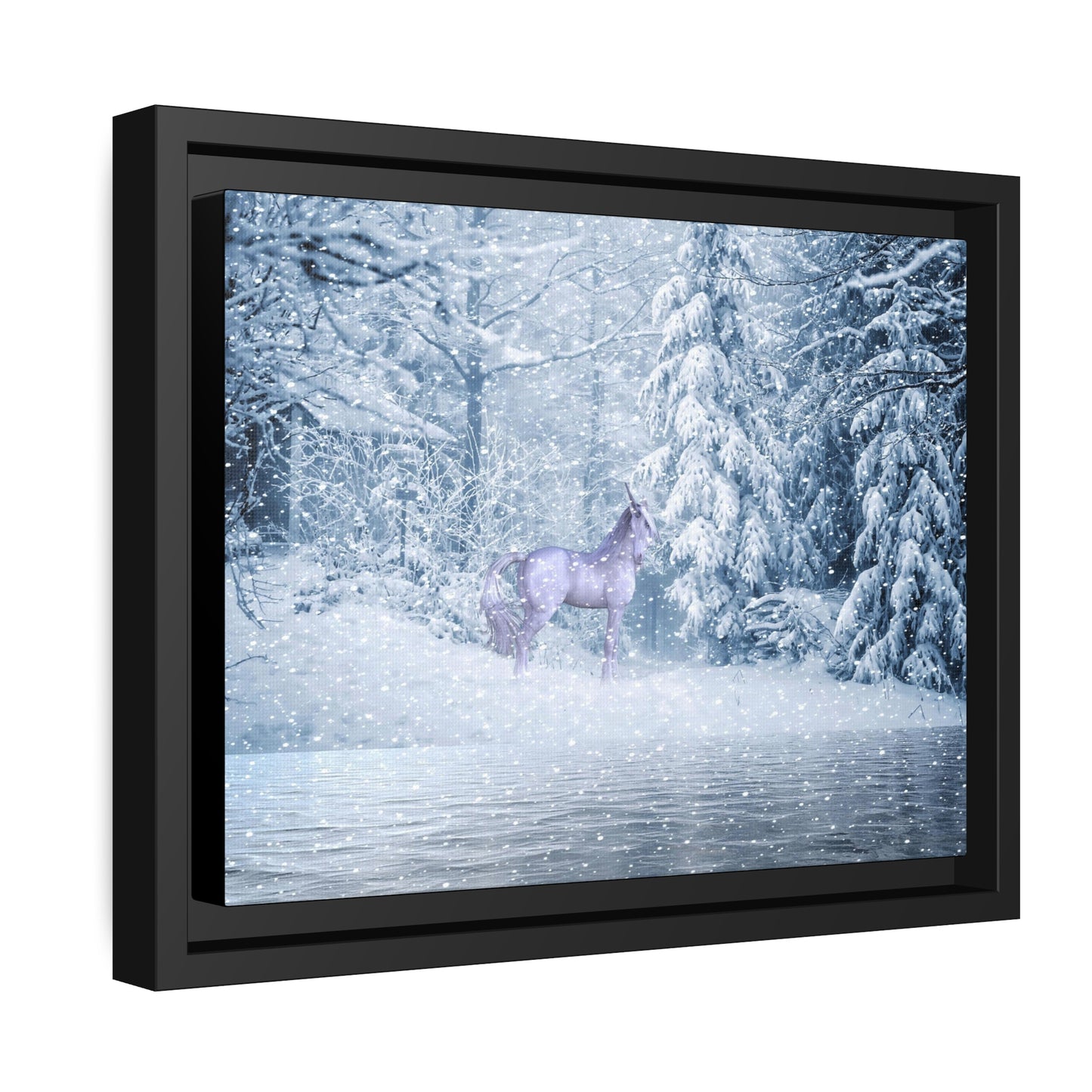 Mystic Unicorn Matte Canvas, Black Frame