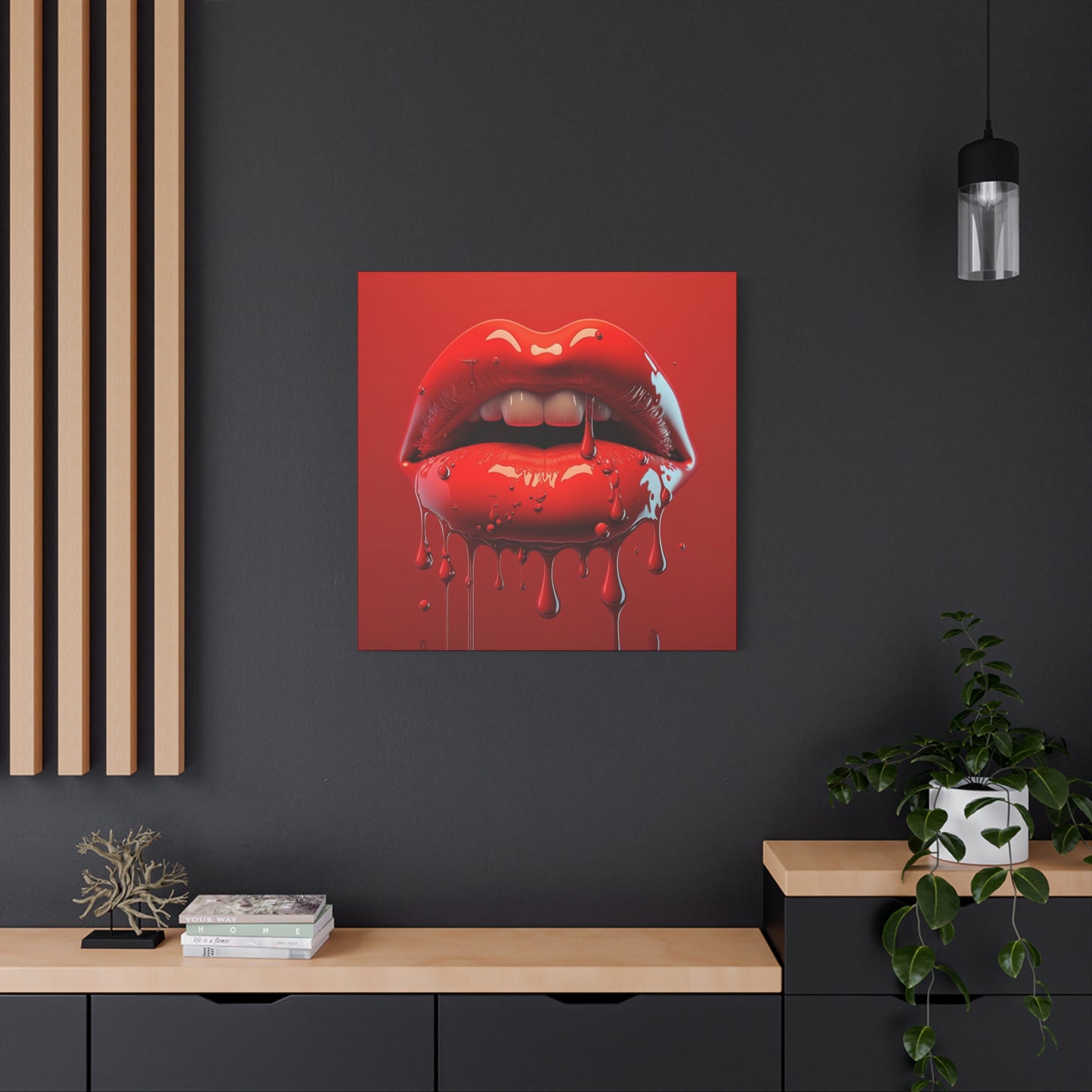 Bloody Lips Matte Canvas, Stretched, 1.25"