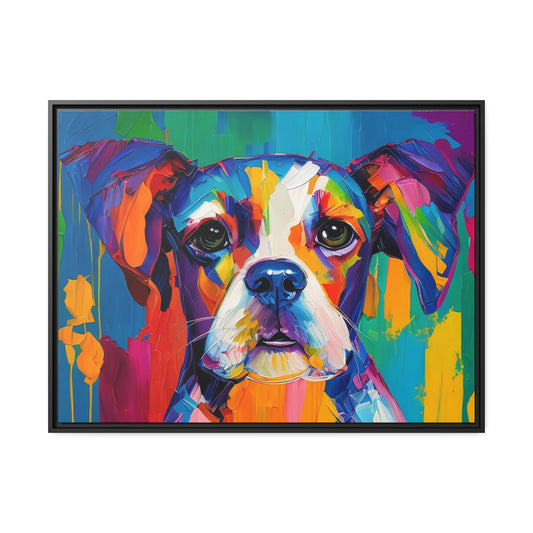 Dog AI Gen Matte Canvas, Black Frame