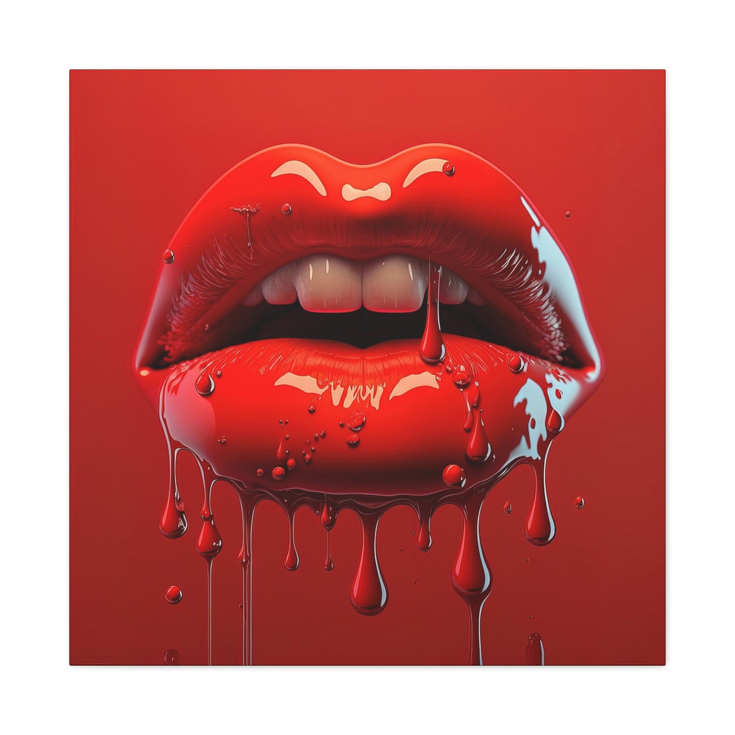 Bloody Lips Matte Canvas, Stretched, 1.25"