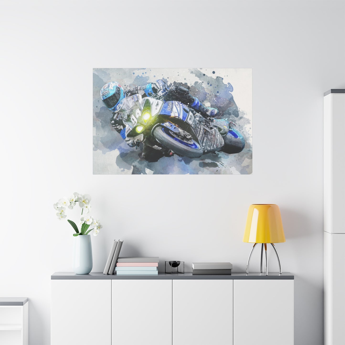 Motorcycle Race Matte Canvas, Stretched, 1.25"