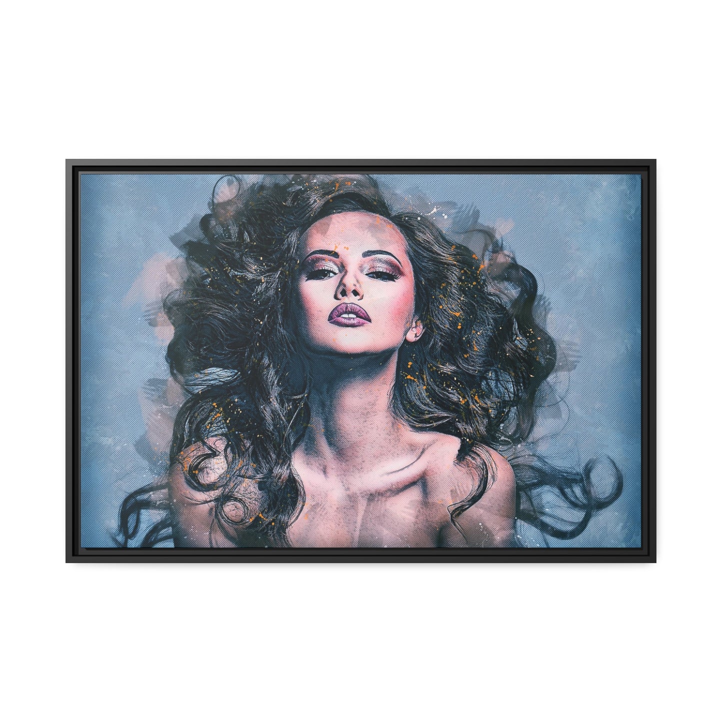 Woman Matte Canvas, Black Frame