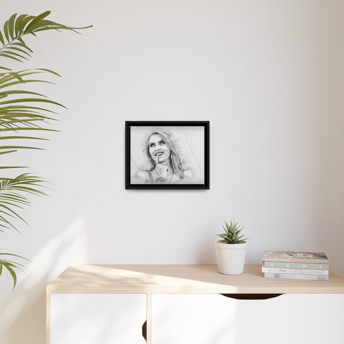 Woman Matte Canvas, Black Frame