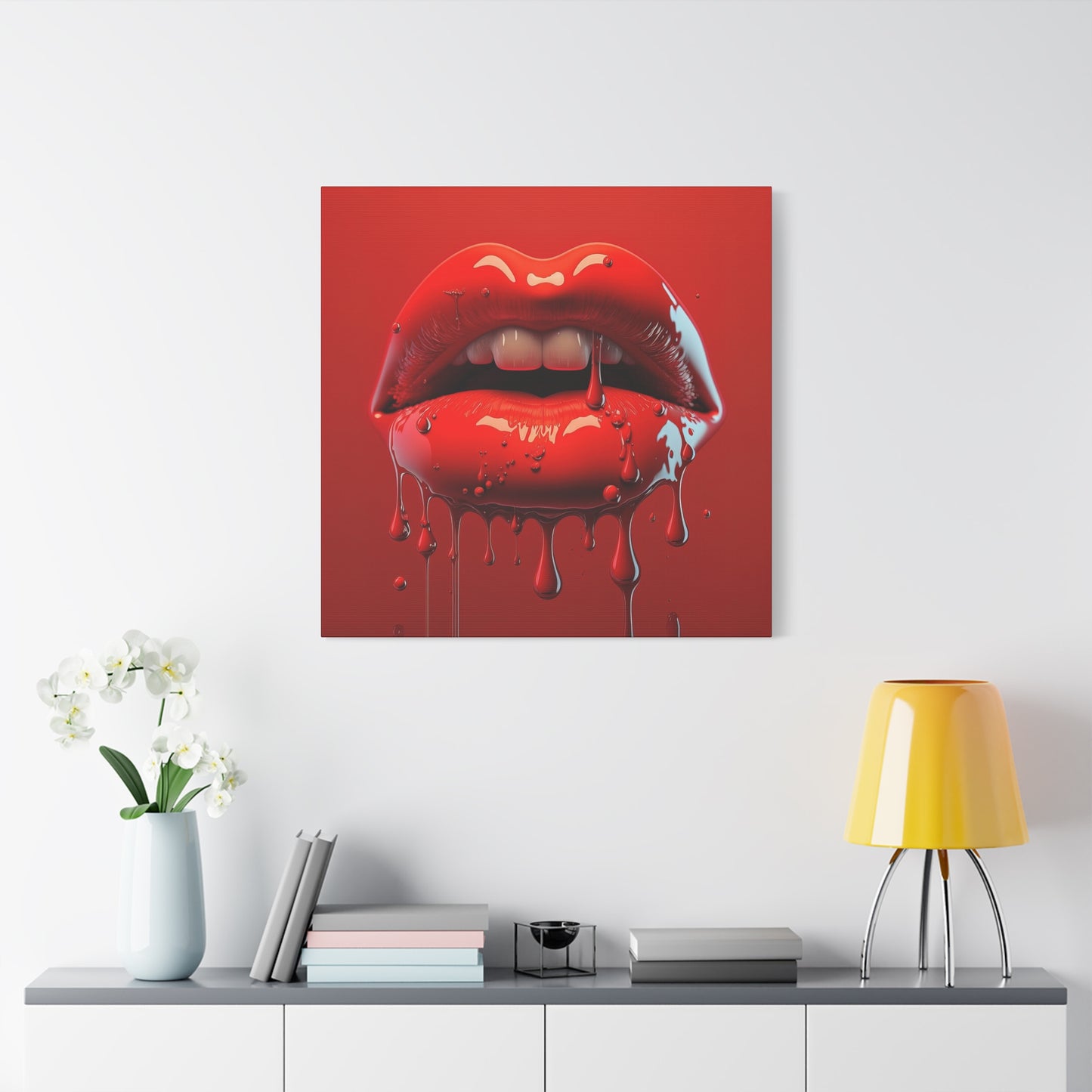 Bloody Lips Matte Canvas, Stretched, 1.25"