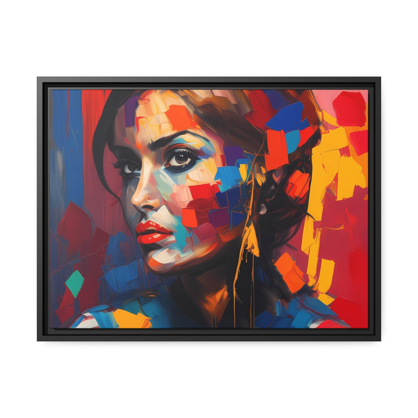 Woman AI Gen Matte Canvas, Black Frame