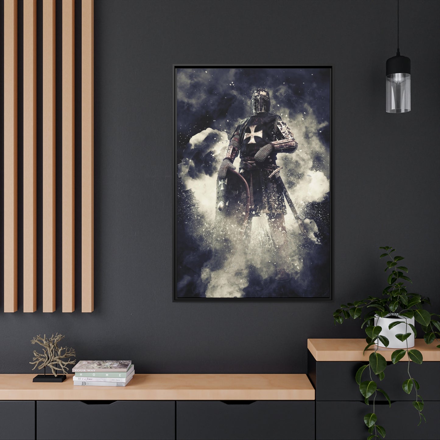 Knight Crusader Matte Canvas, Black Frame