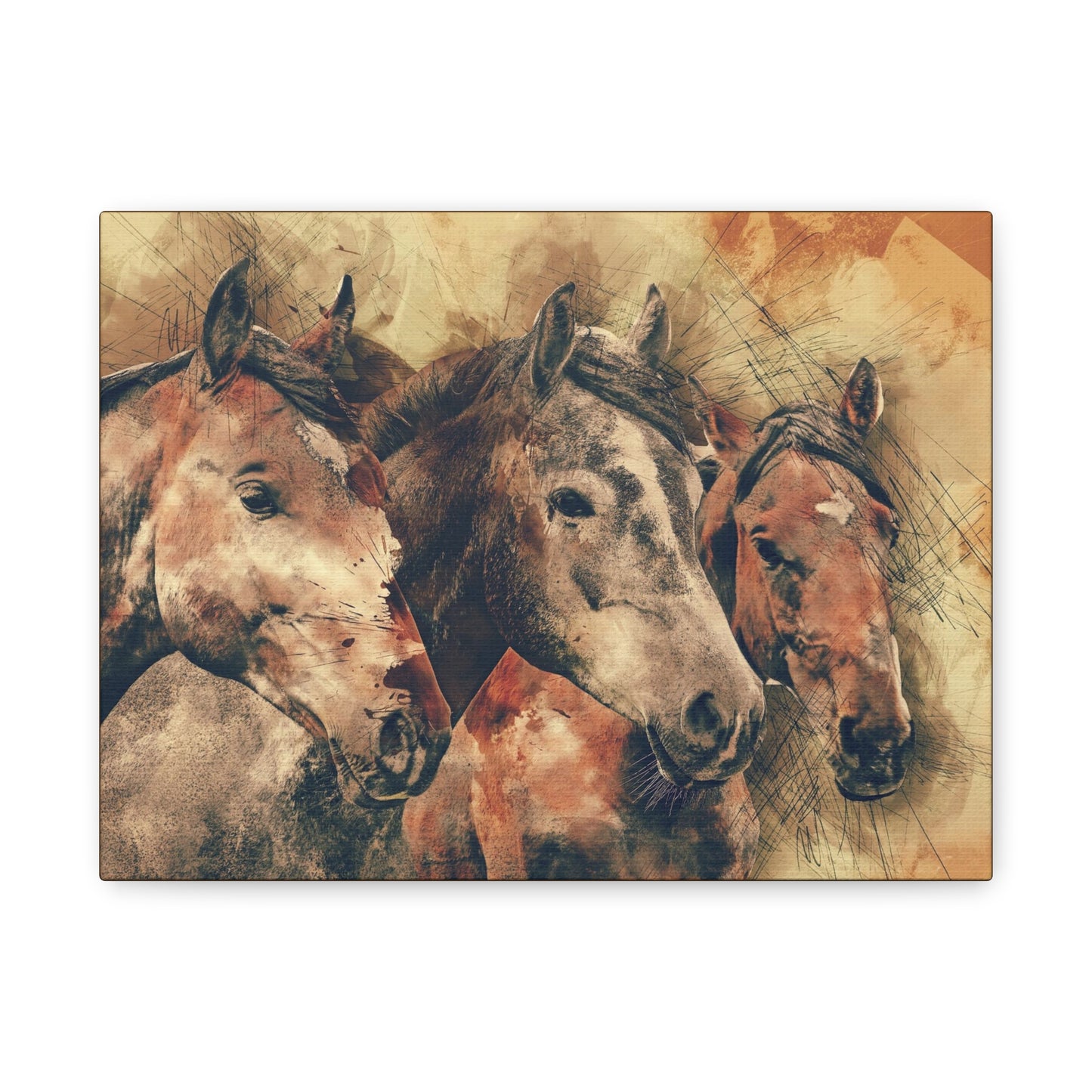 Horses Matte Canvas, Stretched, 1.25"