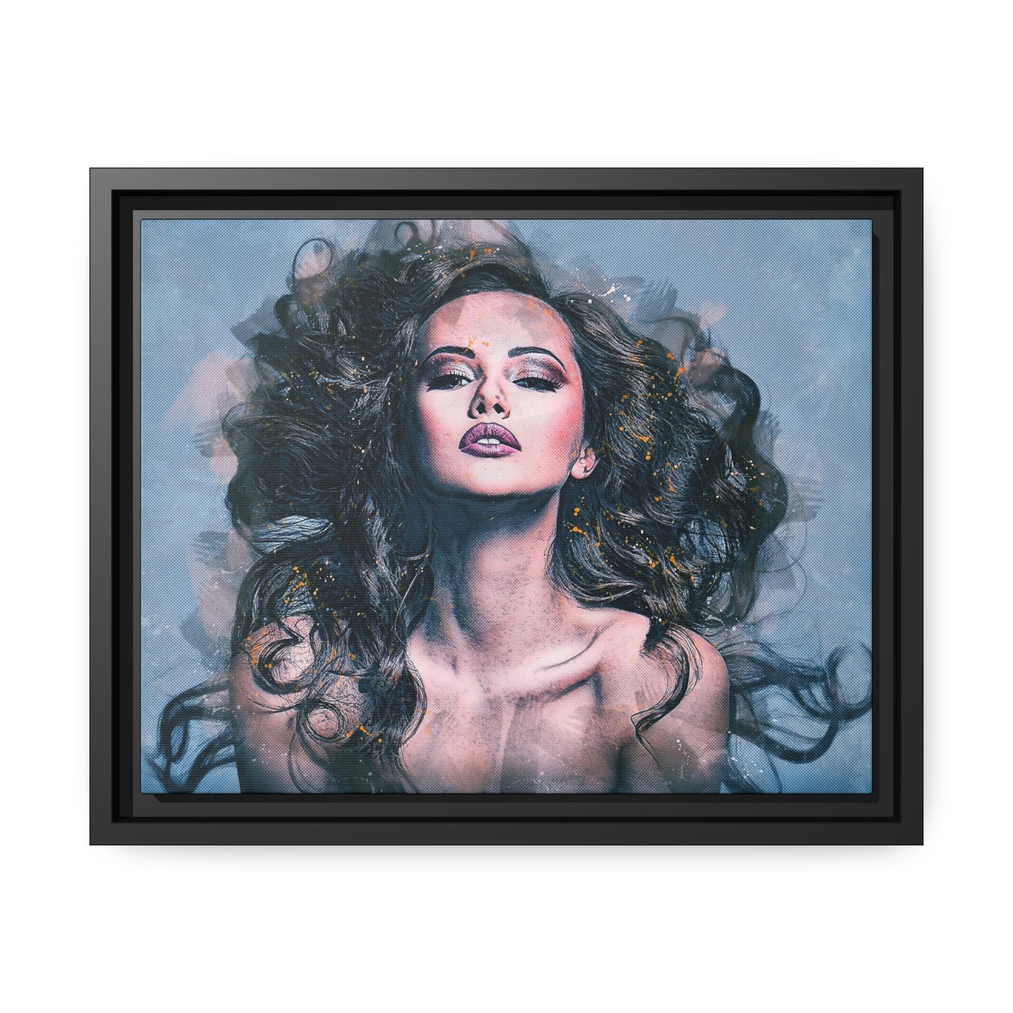 Woman Matte Canvas, Black Frame