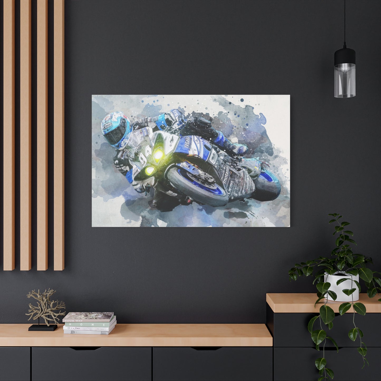 Motorcycle Race Matte Canvas, Stretched, 1.25"