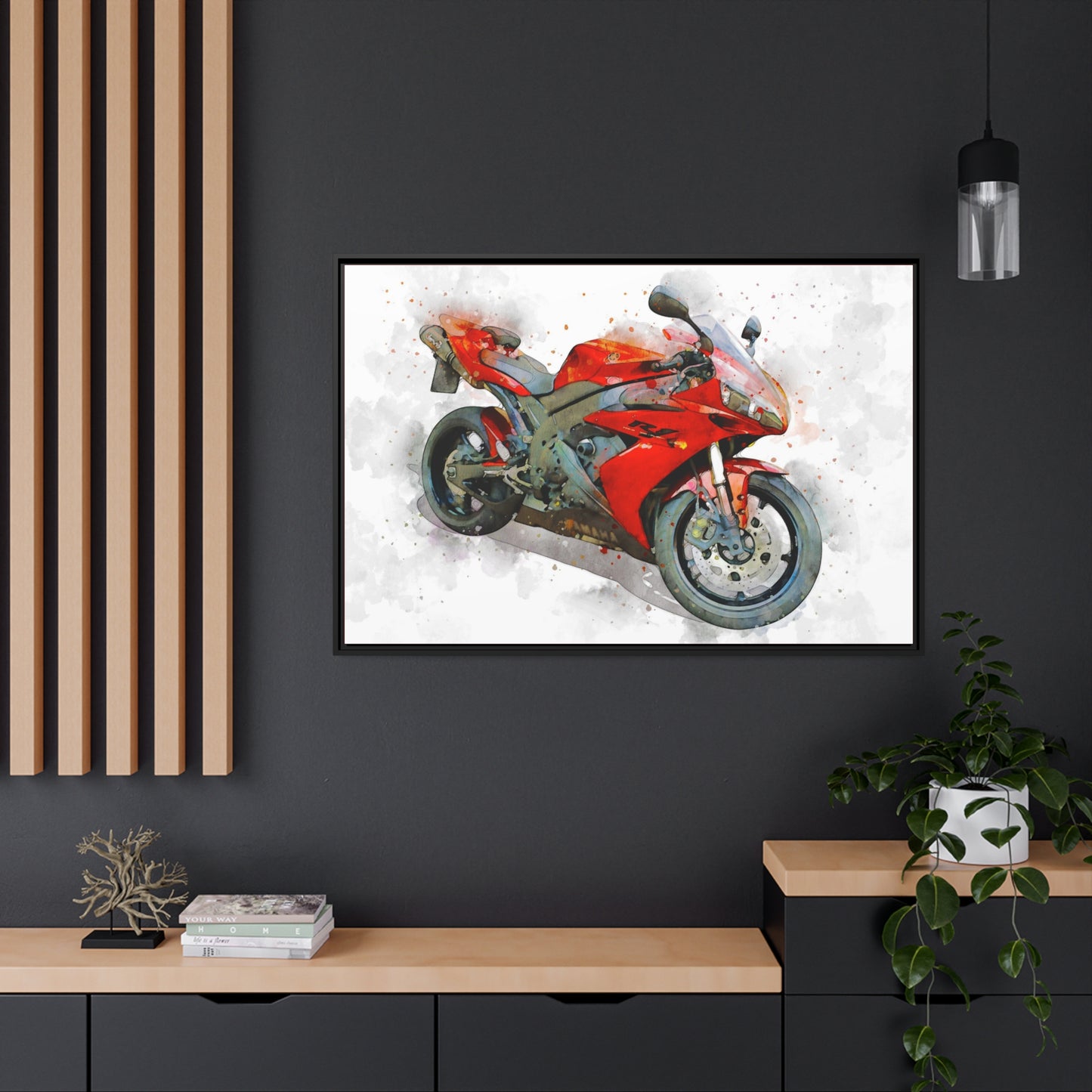 Yamaha R1 Matte Canvas, Black Frame