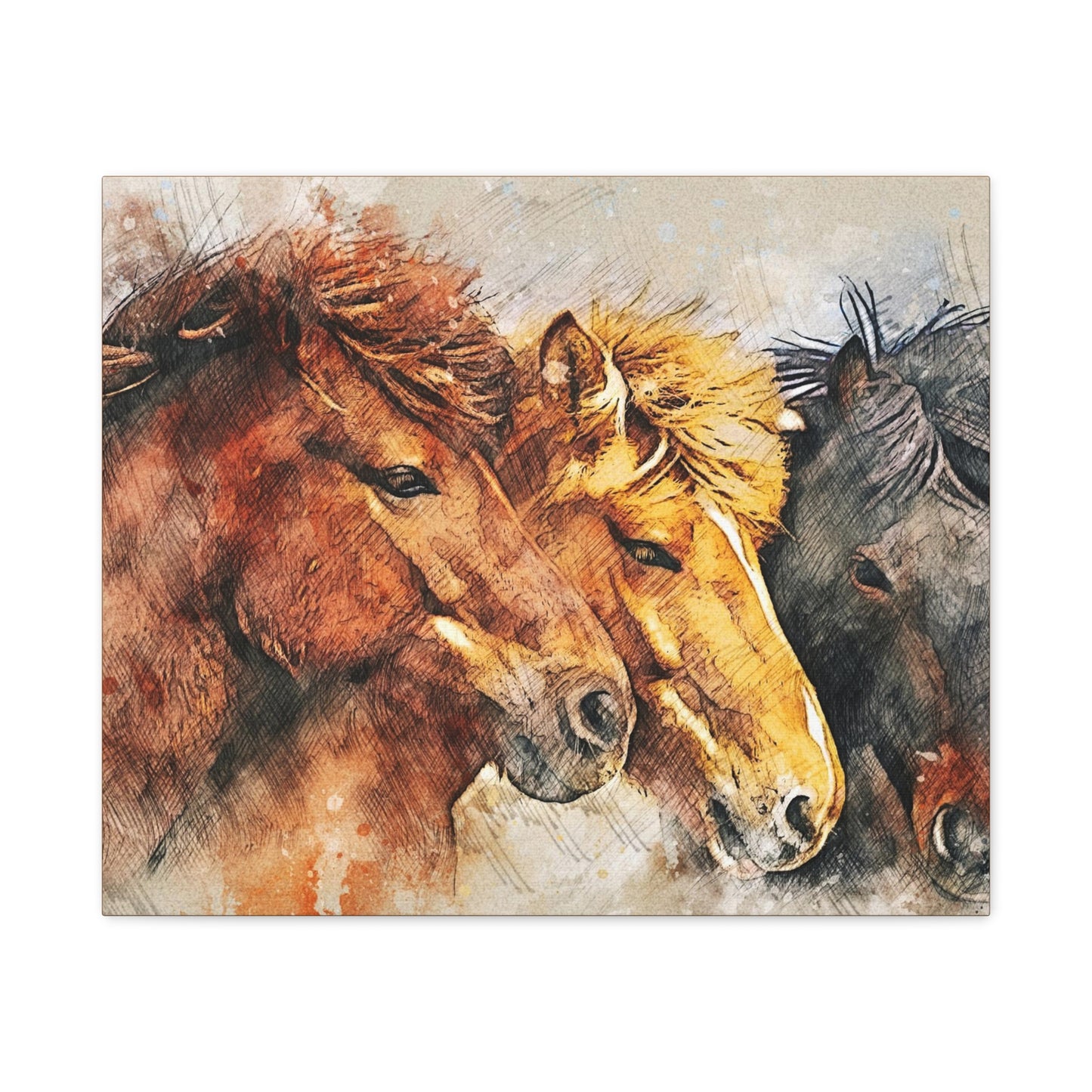 Horses Matte Canvas, Stretched, 1.25"