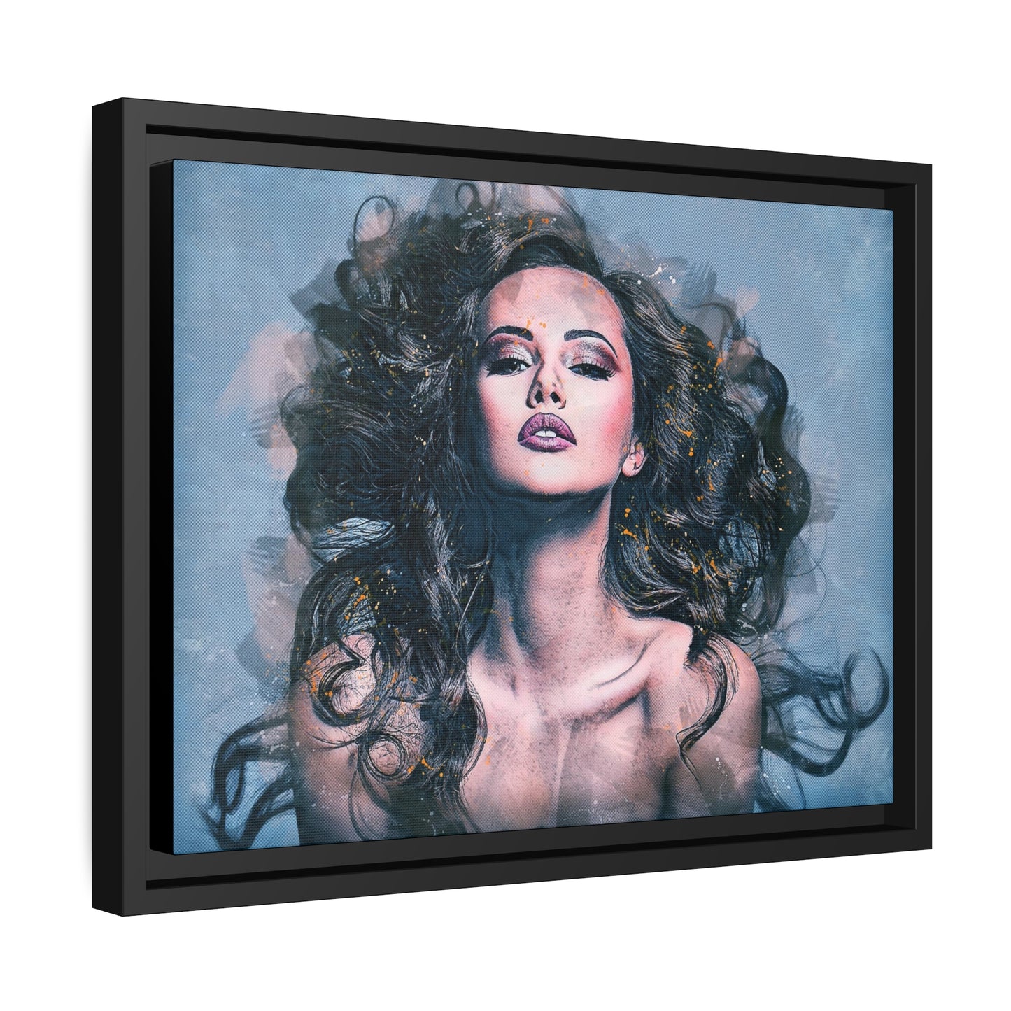 Woman Matte Canvas, Black Frame