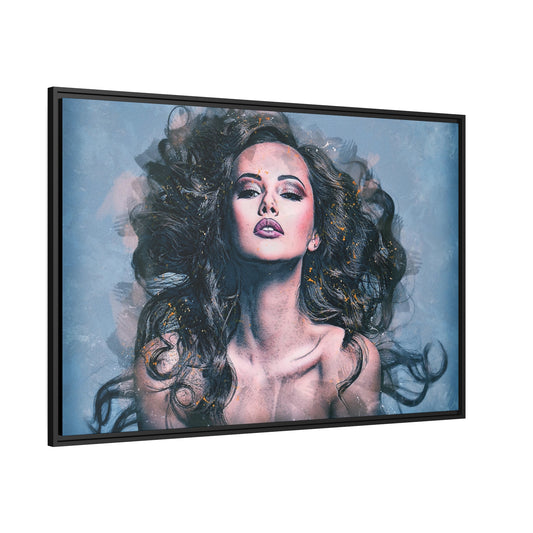 Woman Matte Canvas, Black Frame