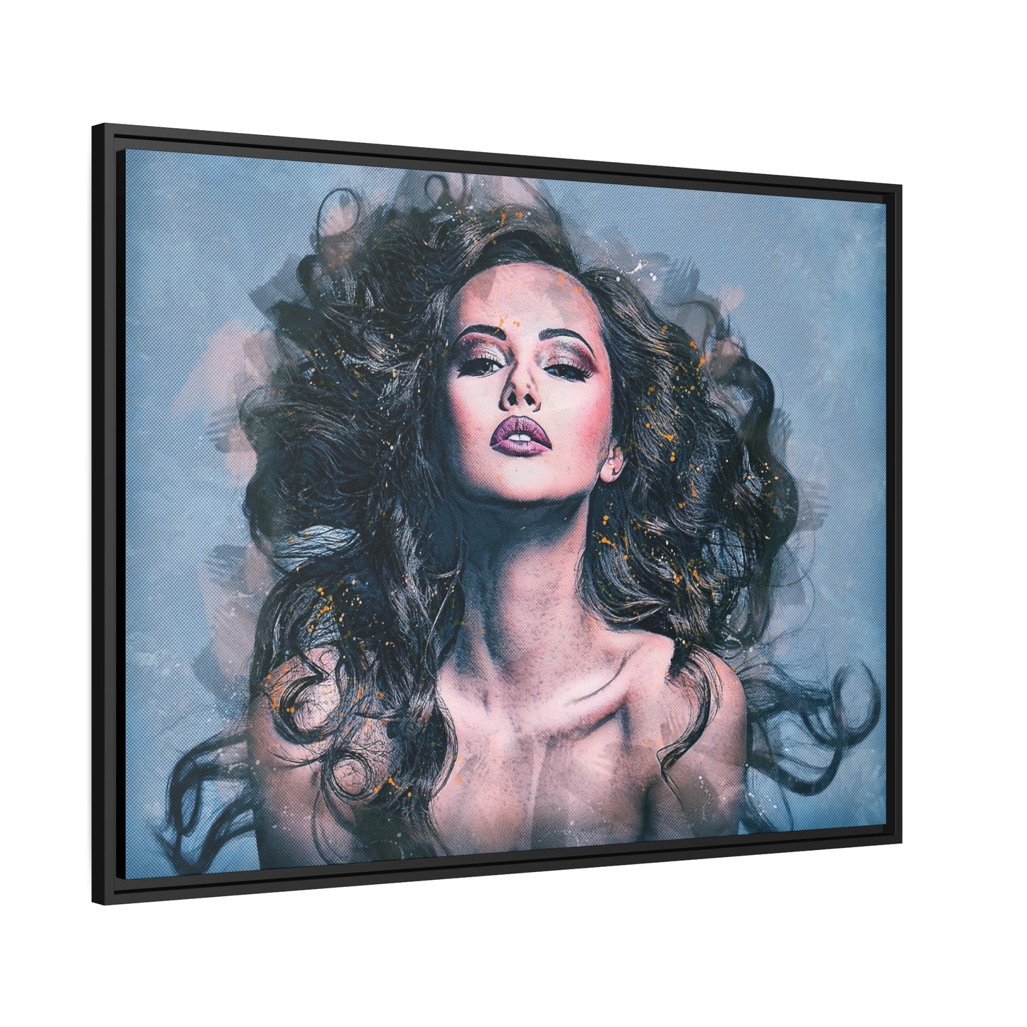 Woman Matte Canvas, Black Frame