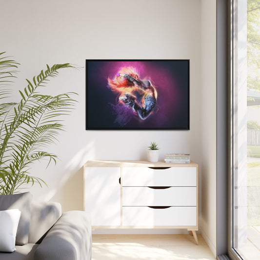 Dancing Woman Matte Canvas, Black Frame