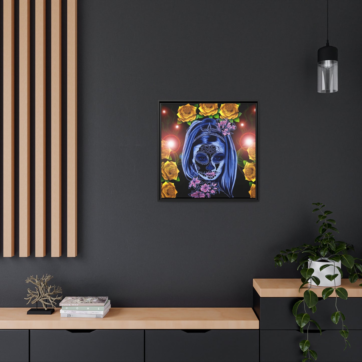 Day of the dead Matte Canvas, Black Frame