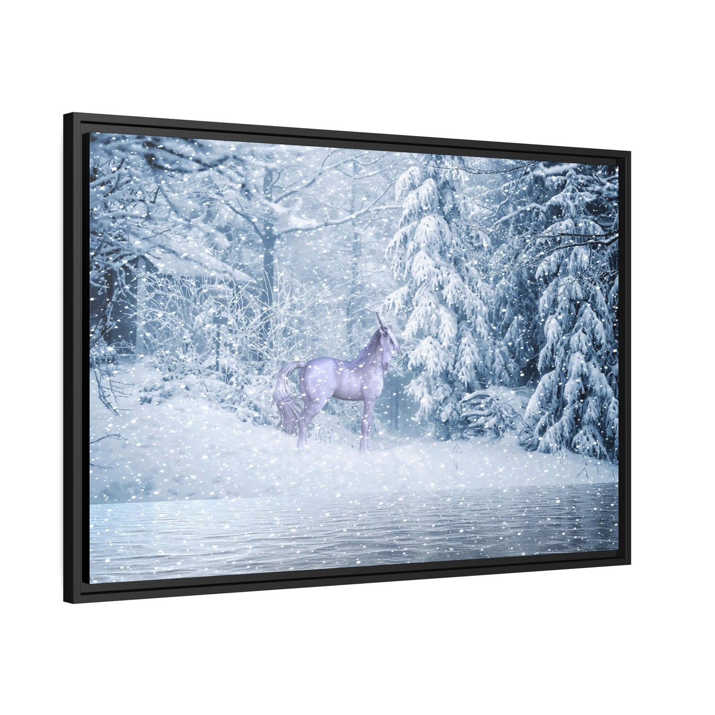 Mystic Unicorn Matte Canvas, Black Frame