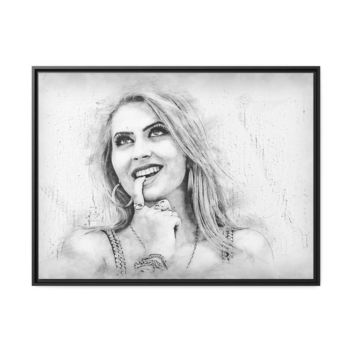 Woman Matte Canvas, Black Frame