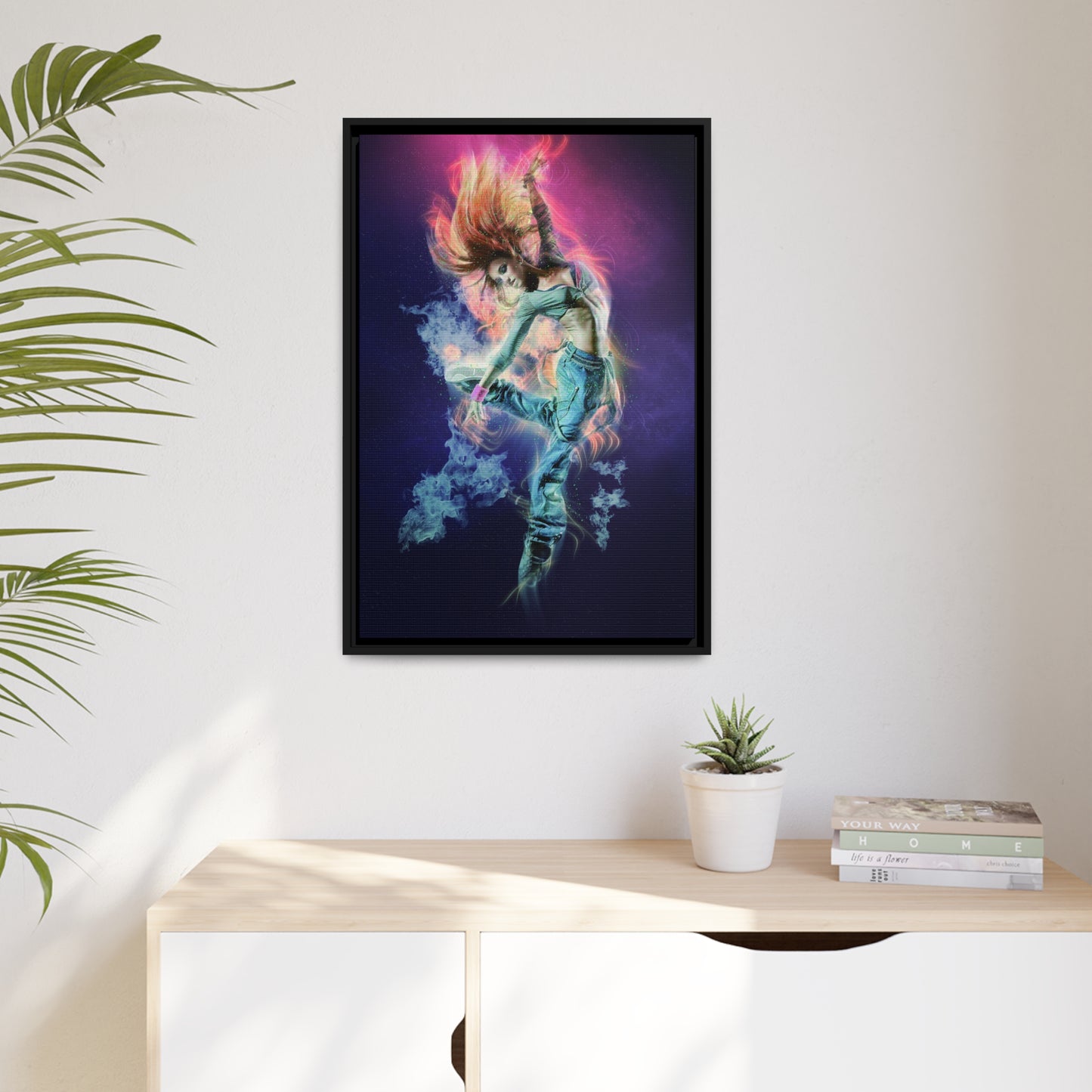 Dancing Woman Matte Canvas, Black Frame