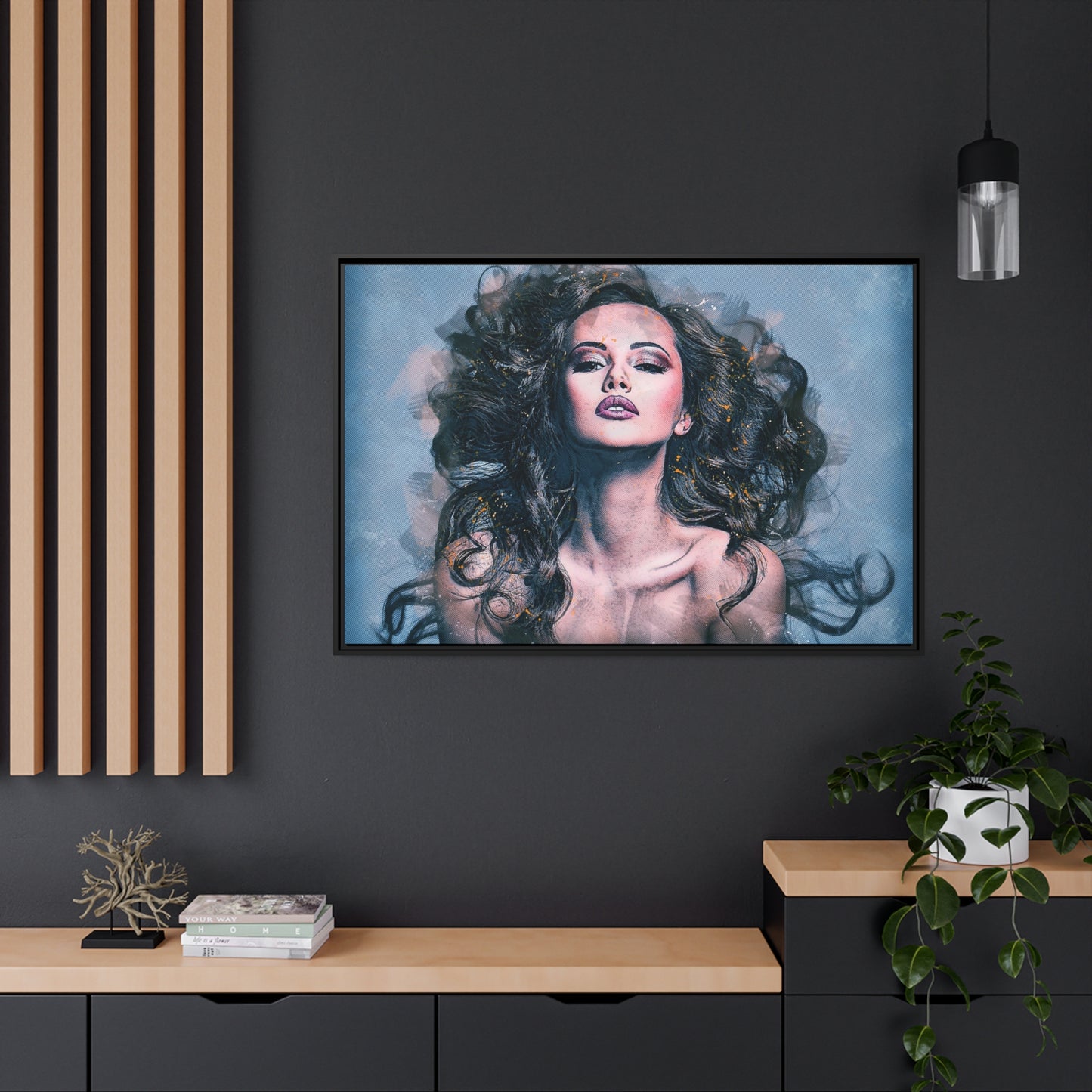 Woman Matte Canvas, Black Frame
