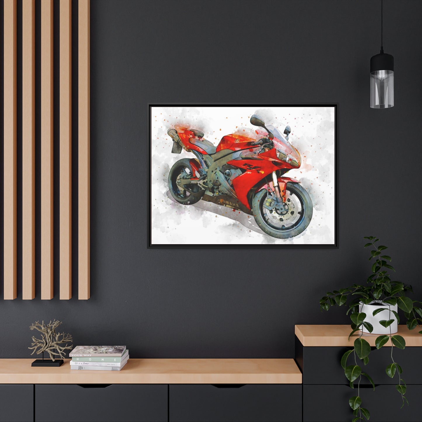 Yamaha R1 Matte Canvas, Black Frame