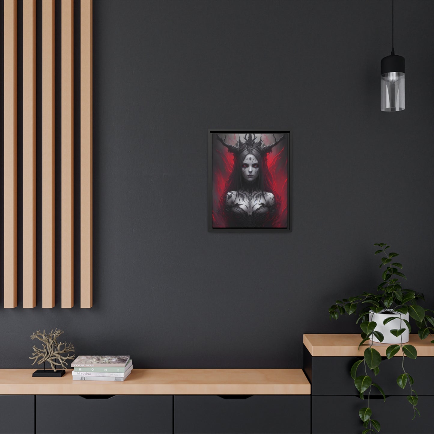 Woman Shaman Matte Canvas, Black Frame